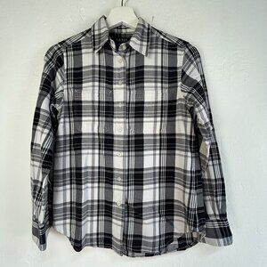 Lauren Ralph Lauren Womens Black & White Plaid Button Up Shirt XS Long Sleeve